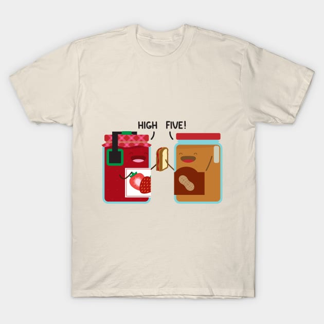 PB and J - High Five T-Shirt by StrayKoi